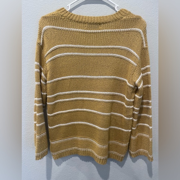 Greylin Larissa Lightweight Stripe Sweater In Golden Mustard Size Extra Small - Picture 6 of 9